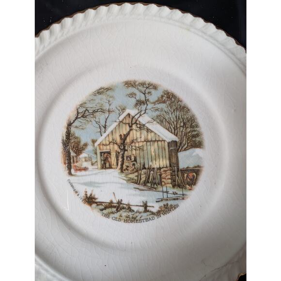 Currier&Ives 7 plate collection with pie server - Picture 15 of 16